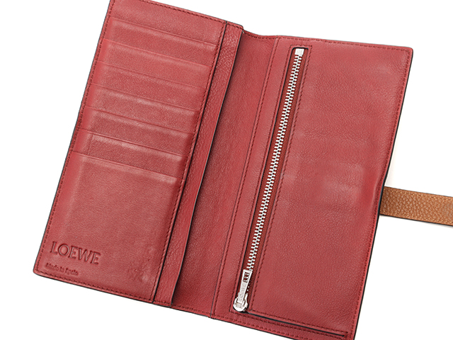 LOEWE ロエベ バーティカルウォレット ラージ ブラウン/レッド
