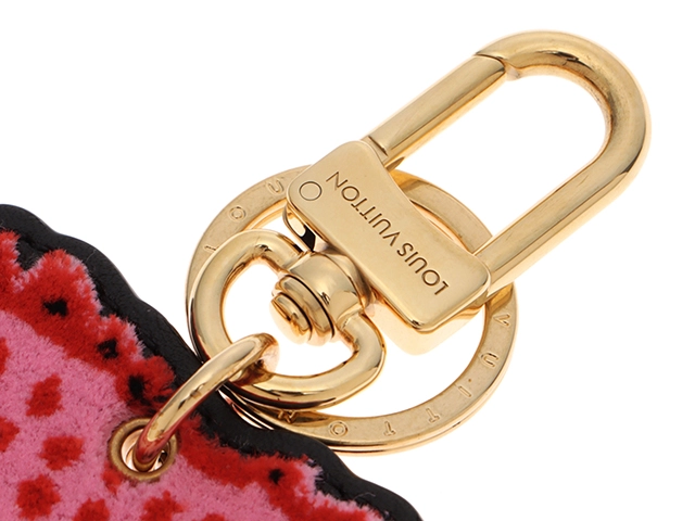 LOUIS VUITTON ルイヴィトン 小物 LVｘYK キーホルダー・フェイスフィッシュ M01133 ピンク/レッド ゴールドメッキ/レザー（2023年頃製造）　【472】YY