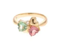 JEWELRY　ジュエリー　 リング　　K18イエローゴールド　ピンクトルマリン/トルマリン/ダイヤモンド0.03　　4.8g　　#11.5　2143400204222　【472】H