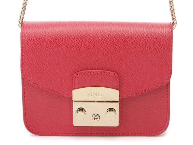 FURLA フルラ ショルダーバッグ メトロポリス レッド ゴールド金具