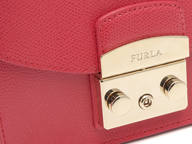 FURLA フルラ ショルダーバッグ メトロポリス レッド ゴールド金具