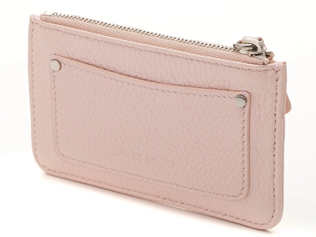 JIMMY CHOO　ジミーチュウ　スタースタッズキーリング付コインケース　ピンク 　レザー　213400207285【472】