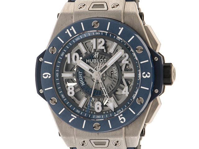 HUBLOT ウブロ 腕時計 ビッグバン ウニコ GMT 471.NL.7112.RX チタニウム／ブルーセラミック ブルー/マットグレースケルトン文字盤  自動巻 2021年正規品【472】SJ の購入なら「質」の大黒屋（公式）