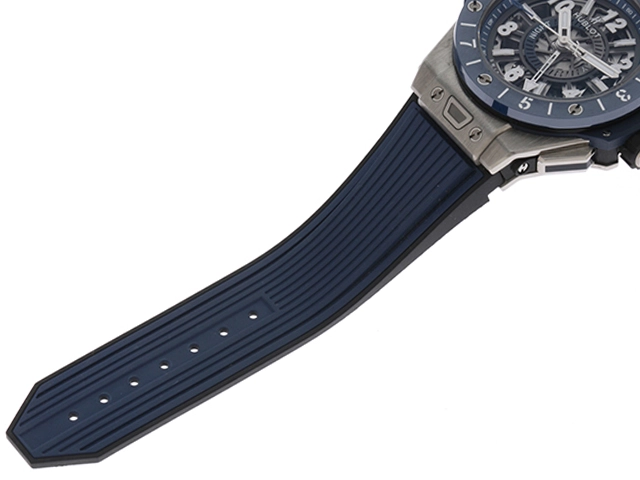 2021年正規品 HUBLOT ウブロ 腕時計 ビッグバン ウニコ GMT 471.NL.7112.RX チタニウム／ブルーセラミック ブルー/マットグレースケルトン文字盤 自動巻【472】SJ