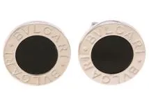 BVLGARI ブルガリ ピアス K18WG オニキス2P ブルガリブルガリ