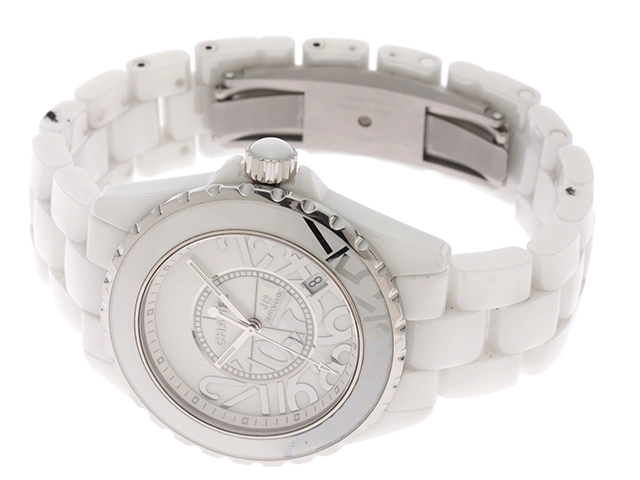 CHANEL シャネル J12 グラフィティ 2017年限定 H5240 ホワイトセラミック メンズ 自動巻き (2143400208855)【200】