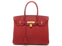 HERMES　エルメス　バーキン30　ルージュ/GP　トゴ　A刻印　ハンドバッグ【431】2143400209524