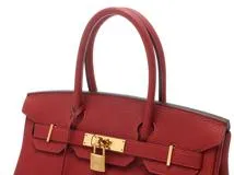 HERMES　エルメス　バーキン30　ルージュ/GP　トゴ　A刻印　ハンドバッグ【431】2143400209524