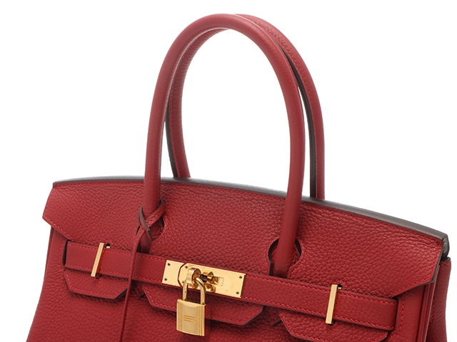 HERMES　エルメス　バーキン30　ルージュ/GP　トゴ　A刻印　ハンドバッグ【431】2143400209524