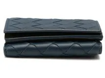 ボッテガ　三つ折り財布 ネイビー ボッテガ・ヴェネタBottega Veneta‼️ネイビー 三つ折り財布