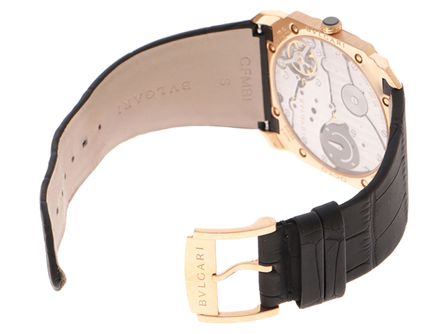 BVLGARI ブルガリ 腕時計 オクト フィニッシモ BGOP40BGLXT 102371 ピンクゴールド/アリゲーター ブラック文字盤 手巻き  2022年正規品【472】SJ の購入なら「質」の大黒屋（公式）