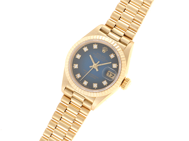 ROLEX ロレックス デイトジャスト 69178G 金無垢 ブルー文字盤