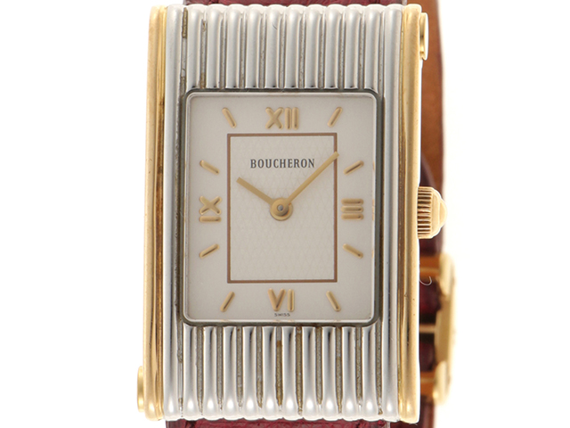 BOUCHERON ブシュロン リフレ SS/GP/革 クォーツ レディース
