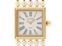 CHANEL　シャネル　マドモアゼル　L　H0007　YG　パール　クォーツ　【436】2143400215747