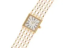 CHANEL　シャネル　マドモアゼル　L　H0007　YG　パール　クォーツ　【436】2143400215747