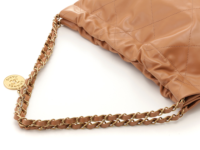 CHANEL シャネル CHANEL 22 スモール ハンドバッグ ベージュ/GP カーフ