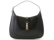 GUCCI　グッチ　ジャッキー1961　ミディアムショルダーバッグ　ブラック　レザー　【471】　Y