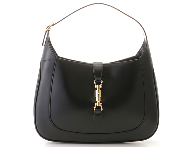 極美品⭐︎GUCCI ジャッキー ブラック キャンバス レザー 肩掛け 保存袋付 GUCCI グッチ ジャッキー ショルダーバッグ GGキャンバス ブラック