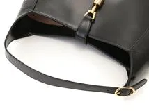 GUCCI　グッチ　ジャッキー1961　ミディアムショルダーバッグ　ブラック　レザー　【471】　Y