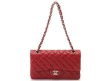 CHANEL シャネル 　マトラッセWフラップ25　チェ－ンショルダーバッグ　レッド　433