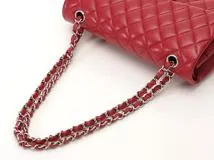 CHANEL シャネル 　マトラッセWフラップ25　チェ－ンショルダーバッグ　レッド　433