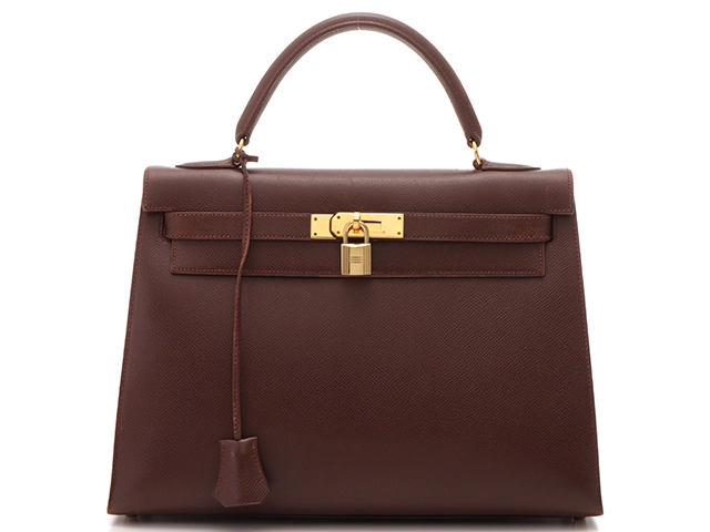 HERMES エルメス ハンドバッグ ケリー32 ブラウン クシュベル 〇Y刻印