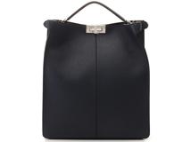 FENDI フェンディ ピーカブー アイシーユー トートバッグ ショルダーバッグ レザー ネイビー【473】