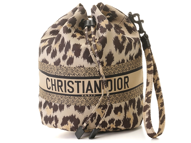 Dior ディオール レオパード トラベルポーチ ブラウン／ブラック