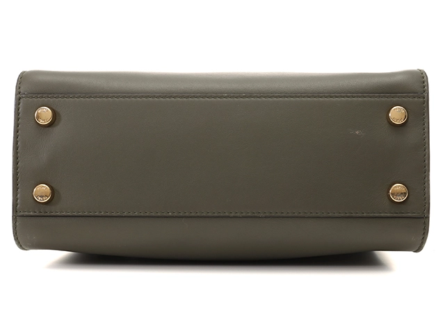 FENDI フェンディ ピーカブーアイコニック エッセンシャリー 8BN302 カーキ レザー phoneケース付き 【460】2143400221236