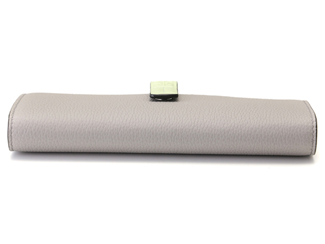 LOEWE ロエベ バーティカル ウォレット ラージ カーフ パールグレー  