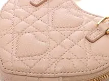 Dior　ディオール　カナージュ Caroチェーンハートポーチ　マカロンピンク　ラムスキン　S4210UJNH_M17N【431】2143400226521