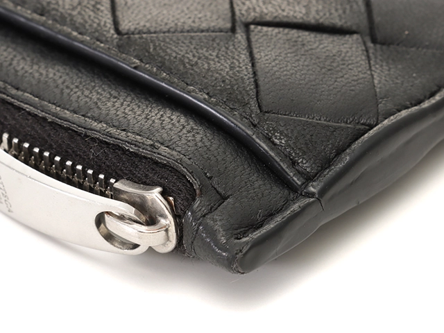 BOTTEGA　VENETA　ボッテガ・ヴェネタ　イントレチャート　フラグメントケース　608784　ブラック　レザー　コインケース【207】2143400228112