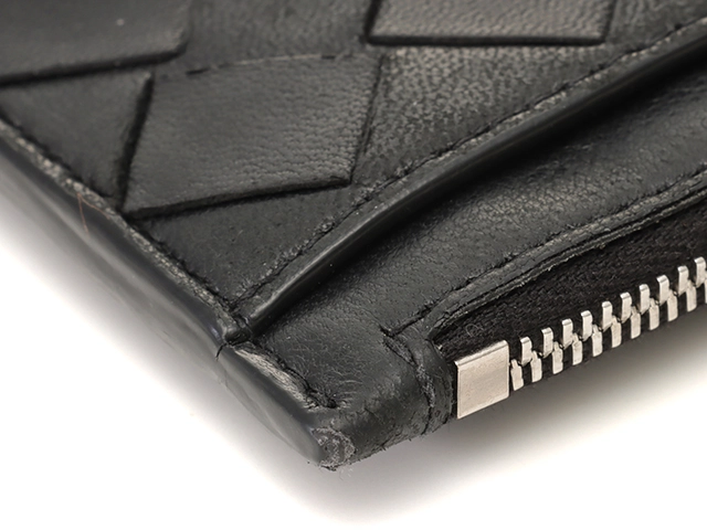 BOTTEGA　VENETA　ボッテガ・ヴェネタ　イントレチャート　フラグメントケース　608784　ブラック　レザー　コインケース【207】2143400228112