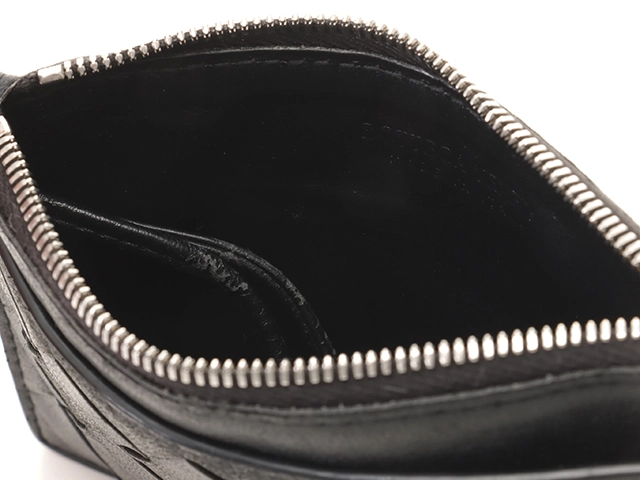 BOTTEGA　VENETA　ボッテガ・ヴェネタ　イントレチャート　フラグメントケース　608784　ブラック　レザー　コインケース【207】2143400228112