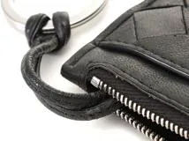 BOTTEGA　VENETA　ボッテガ・ヴェネタ　イントレチャート　フラグメントケース　608784　ブラック　レザー　コインケース【207】2143400228112
