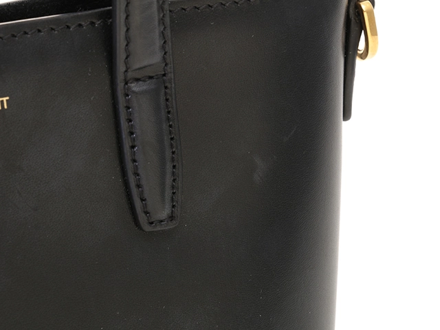 SAINT LAURENT サンローラン ミ二 トイ ショッピングバッグ 773995 ブラック レザー 2wayショルダーバッグ 2143400228181【460】