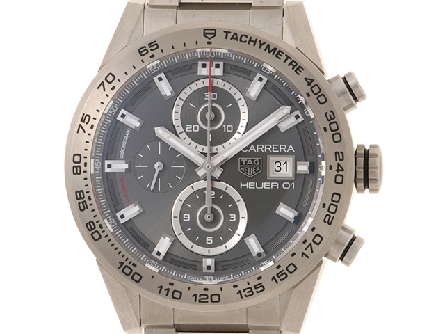 TAG HEUER　タグホイヤー　時計　カレラ クロノグラフ ホイヤー01　CAR208Z.BF0719　グレー文字盤　TI　自動巻き　メンズ　M