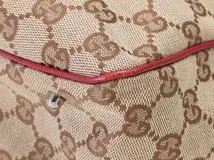GUCCI　グッチ　トートバッグ　ベージュ／レッド　GGキャンバス／レザー　113019【434】2143400229836