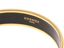 HERMES　エルメス　バングル　エマイユPM　オレンジ/ブラック/GP【431】2143400231228