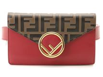 FENDI 　　フェンディ 　　エフイズ　　 ズッカ 　　レザー 　　2WAYショルダーバッグ 　　レッド/ブラウン　　【436】　　2143400231983
