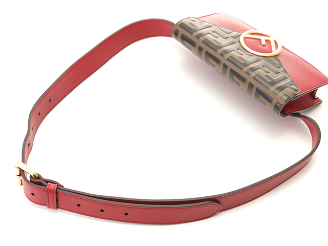 FENDI フェンディ エフイズ ズッカ レザー 2WAYショルダーバッグ