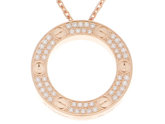 CARTIER カルティエ ラブサークルネックレス K18ピンクゴールド