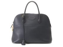 HERMES エルメス ハンドバッグ ボリード37 フィヨルド ネイビー/ゴールド金具 〇X刻印(1994年頃)【472】YY