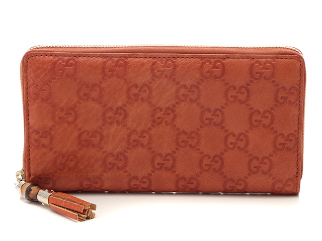 ✨️素敵✨️グッチ 長財布 バンブー タッセル ラウンドファスナー　 レッド GUCCI グッチ 財布 グッチシマ バンブー タッセル ラウンド