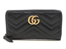 GUCCI　グッチ　ダブルG ジップアラウンドウォレット　443123　長財布　ブラック　レザー　2143400234953【207】