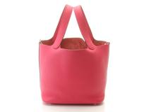 HERMES エルメス ハンドバッグ ピコタンロックMM ローズメキシコ/シルバー金具 ピンク系 トリヨンクレマンス D刻印(2019年頃)【472】YY