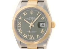 ROLEX　ロレックス　デイトジャスト36　ランダム番　自動巻き　メンズ　YG/SS　126203　オリーブグリーン/6･9ダイヤ　【432】　【2143400235554】