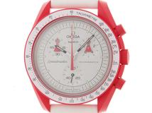 swatch スウォッチ×OMEGA オメガ ムーンスウォッチ MISSION TO MARS OMEGAコラボ SO33R100 バイオセラミック ホワイト/レッド クォーツ【460】2143400235875