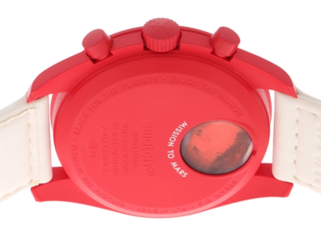 swatch スウォッチ×OMEGA オメガ ムーンスウォッチ MISSION TO MARS OMEGAコラボ SO33R100 バイオセラミック ホワイト/レッド クォーツ【460】2143400235875