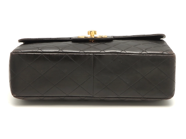 CHANEL シャネル デカマトラッセ３０ Ｗチェーンショルダー ブラック/ゴールド金具 ラムスキン 【472】YY